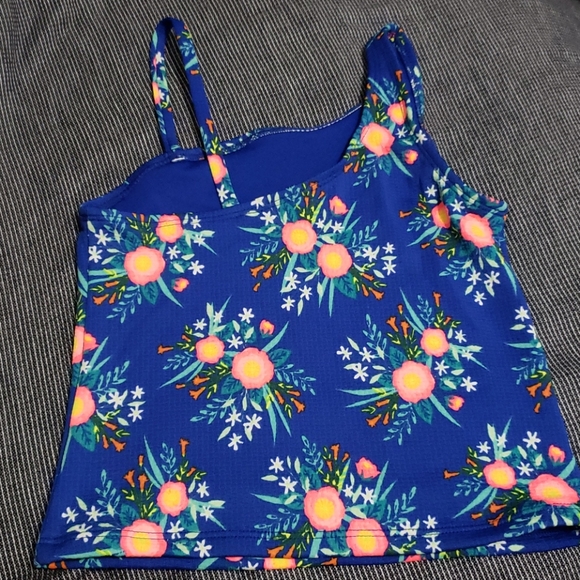 Cat&Jack Blue Floral Tankini Top Girl Size S 6-6X - Picture 2 of 6